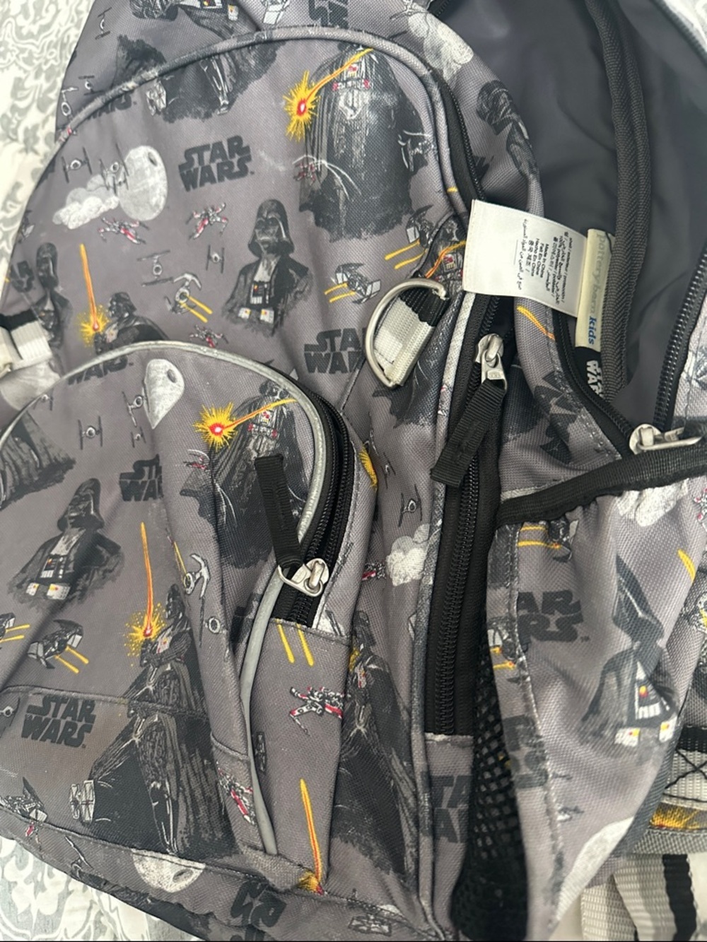 Potter Barn Star Wars Gray Darth Vader Print Backpack - Picture 5 of 11